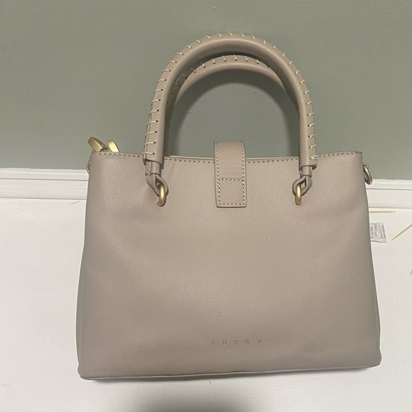 Susen Taupe Tan Handbag w/ Gold Accents - Picture 7 of 10